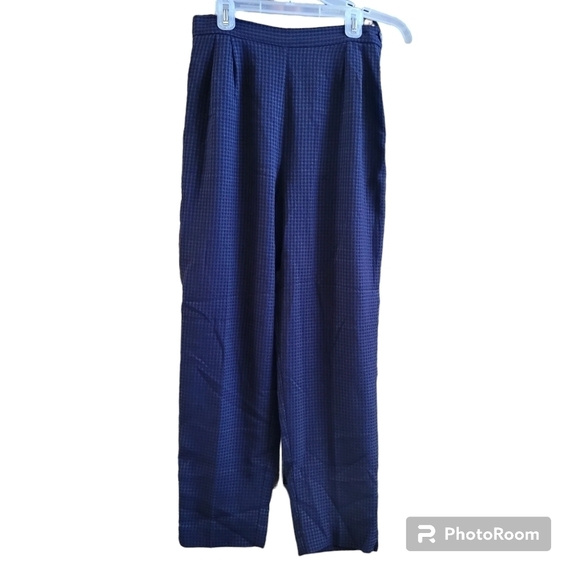 Small Petite Blue White Stripe Pantsuit Coordinated Set - Picture 3 of 5